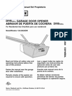 315MN GARAGE Door Opener Abridor de Puerta de Cochera: Owner's Manual/Manual Del Propietario