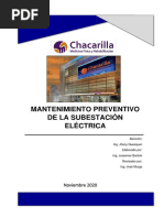 Informe - Mantenimiento Preventivo Subestación Eléctrica - CLINICA CHACARILLA 2020