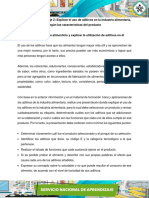 Evidencia Presentacion Seleccionar Producto Alimenticio Explicar Utilizacion Aditivos