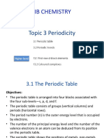 Ib Chemistry: Topic 3 Periodicity