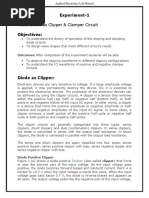 Experiment-1 Title: Diode As Clipper & Clamper Circuit Objectives