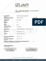 Certificado de Calibración - Laboratorio Presión: Manómetro Humedómetro 0 %HR A 20 %HR