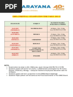 Cbse+2 Prefinal-1 Exam Time-Table & Paper Setting Details - 2021-22