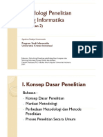 Metodologi Metodologi Penelitian Penelitian Bidang Bidang Informatika Informatika