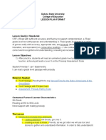 Dakota State University College of Education Lesson Plan Format