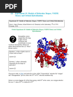 Experiment 19: Models of Molecular Shapes, VSEPR Theory and Orbital Hybridization