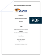 Universidad Cristiana Evangélica Nuevo Milenio: Administración de Recursos Humano1