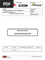 Client: Consultant: Contractor:: Method Statement For Sub Base and Road Base Work