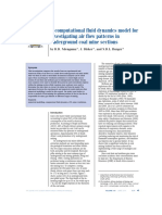 A Computational Fluid Dynamics Model For Investigating Air Flow Patterns in Underground Coal Mine Sections