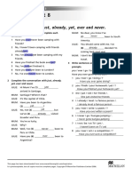 Worksheet 8: Present Perfect - Just, Already, Yet, Ever and Never