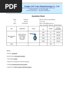 Tianjin OTS Valve Manufacturing Co., LTD: Quotation Sheet