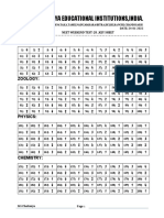 (TS) JR Elite Neet Weekend Test - 28 - 24-1-2022 - Key Sheet