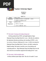 Teacher Interview Report