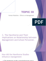 Topic Iii: Human Relations: Effects On Management