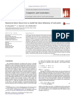 Numerical Direct Shear Tests To Model The Shear Behaviour of Rock Joints