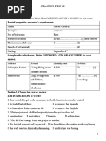 Example: Answer:: Practice Test 22 Part I: Listening Section Rented Properties Customer's Requirements