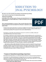 Introduction To Educational Pyschology