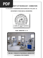 ME 2256 - Strength of Materials - Lab Manual