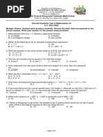 2nd QTR - Summative in MATHEMATICS 10