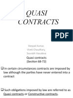 Quasi Contracts: Deepak Kumar, Vivek Chaudhary, Saurabh Vasudeva