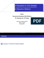 Solutions of Equations in One Variable The Bisection Method