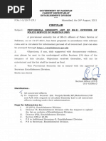 Circular: Government of Pakistan Cabinet Secretariat Establishment Division