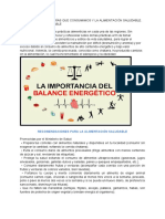 La Cantidad de Calorías Que Consumimos y La Alimentación Saludable