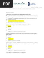 Evaluación Diagnostica de Algortimos de Programación