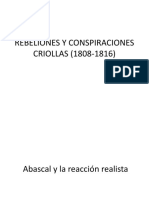 Rebeliones y Conspiraciones Criollas (1808-1816)