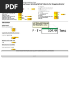 Determining Critical Wind Velocity For Dragging Anchor