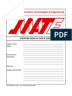 Supplier Health Check Sheet - Rev 01A