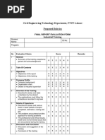 Industrial Training Evaluation Rubrics