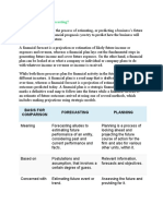 What Is Financial Forecasting?: Basis For Comparison Forecasting Planning