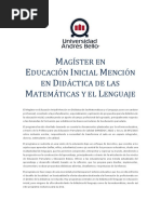 Magíster en Educación Inicial en Didacticas de Las Matemáticas y El Lenguaje