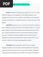 Analytical Exposition: (THESIS) The Problem of Traffic Jams Is Not Foreign To Our Ears. in A Number