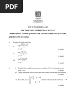 End of Semester Exams BBT 1206/ics 1103: Differential Calculus Instructions: Answer Question One and Any Other Two Questions. Question One (30 Marks)