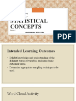 Basic Statistical Concepts: Lesson 1