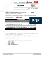 Presupuesto Tableros - Postcosecha