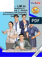 General Chemistry 2 Quarter 4: Week 7 - Module 7 Standard Cell Potential, Electrochemical Cells and Batteries