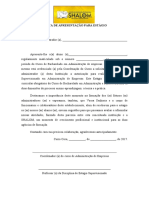 Carta de Apresentação para Estágio