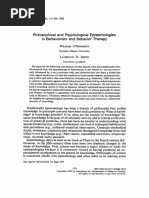 Philosophical and Psychological Epistemologies in Behaviorism and Behavior Therapy