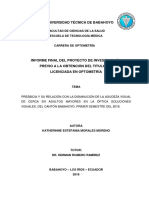 Presbicia y Su Relación Con La Disminución de La Agudeza Visual