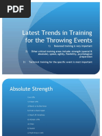 Latest Trends in Training For The Throwing Events