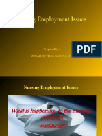 Nursing Employment Issues: Prepared By: Jonah Ruth M. Garcia, RN