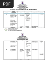 Department of Education: Syllabus On Special Program On Foreign Langauage-Hangeul