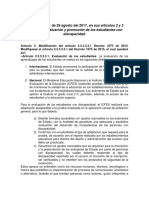 De La Evaluacion y Promocion de Estudiantes Con Discapacidad