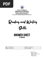 AnswerSheet RWS 3rd Quarter