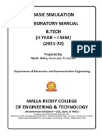 Basic Simulation Laboratory Manual B.Tech (Ii Year - I Sem) (2021-22)