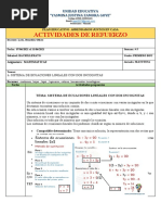 Actividades de Refuerzo - Primero Bgu S4