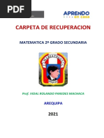 Carpeta Recup 2º Grado Secund - Matematica